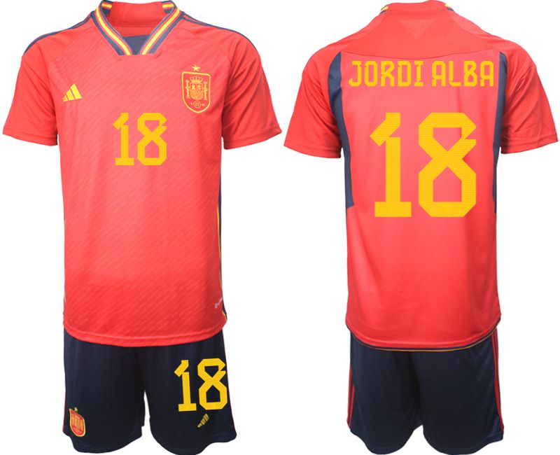 Men 2022 World Cup National Team Spain home red 18 Soccer Jerseys
